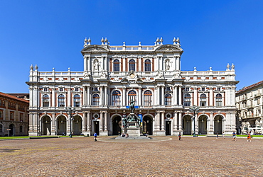 View of the National Museum in Piazza Carlo Alberto, Turin, Piedmont, Italy, Europe