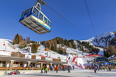 Cable car and ski resort in Canazei, Trentino-Alto Adige, Italy