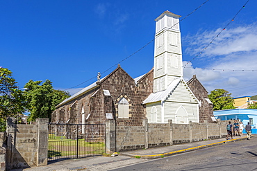 View of Wesley Methodist Church, Basseterre, St. Kitts and Nevis, West Indies, Caribbean, Central America