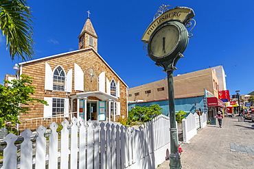 View of Methodist Church on Front Street, Philipsburg, St. Maarten, Leeward Islands, West Indies, Caribbean, Central America