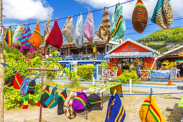 Colourful shops in Port Elizabeth, Admiralty Bay, Bequia, The Grenadines, St. Vincent and the Grenadines, Windward Islands, West Indies, Caribbean, Central America