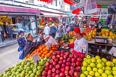 View of Had veHalak Market on Ha Carmel Street, Tel Aviv, Israel, Middle East