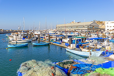 View of boats in the harbour, Jaffa Old Town, Tel Aviv, Israel, Middle East