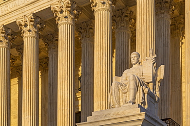 View of Supreme Court of the United States at sunset, Washington D.C., United States of America, North America