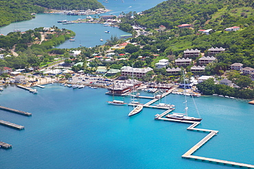 View of Falmouth Harbour, English Harbour and Nelson's Dockyard, Antigua, Leeward Islands, West Indies, Caribbean, Central America