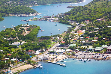 View of Falmouth Harbour, English Harbour and Nelson's Dockyard, Antigua, Leeward Islands, West Indies, Caribbean, Central America