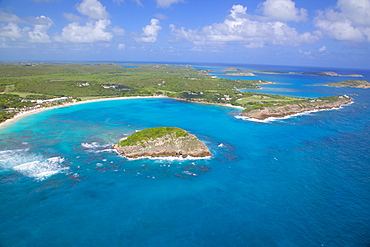 View of Exchange Bay and Smith Island, Antigua, Leeward Islands, West Indies, Caribbean, Central America