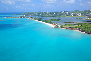 View of Runaway Bay and Beach, Antigua, Leeward Islands, West Indies, Caribbean, Central America