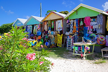 Vendors' stalls, Long Bay, Antigua, Leeward Islands, West Indies, Caribbean, Central America