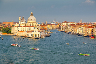 View of Venice from cruise ship at daybreak, Venice, UNESCO World Heritage Site, Veneto, Italy, Europe