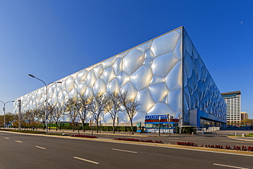 View of the Ice Cube, Olympic Green, Xicheng, Beijing, People's Republic of China, Asia