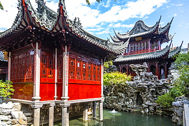 View of traditional Chinese architecture in Yu Garden, Shanghai, China, Asia