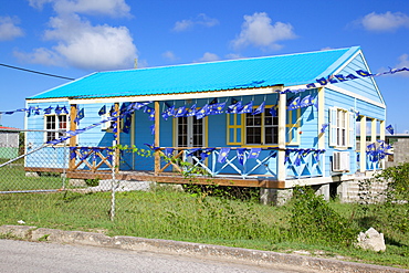 Colourful house near Falmouth, St. Paul, Antigua, Leeward Islands, West Indies, Caribbean, Central America