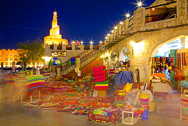 Souq Waqif at dusk, Doha, Qatar, Middle East