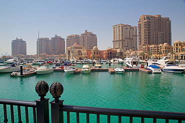 Harbour and architecture, The Pearl, Doha, Qatar, Middle East 