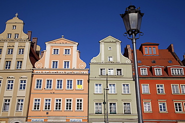 Colourful architecture, Market Square, Old Town, Wroclaw, Silesia, Poland, Europe