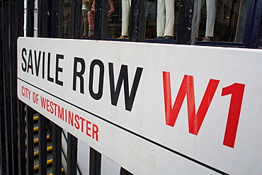 Savile Row sign, London, England, United Kingdom, Europe