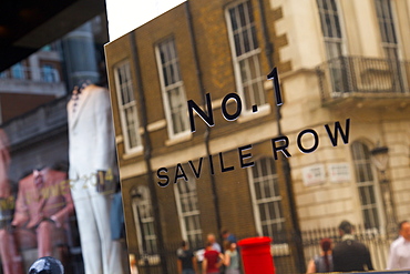 No 1 Savile Row sign, London, England, United Kingdom, Europe