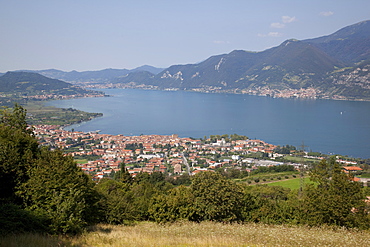 Iseo and view of Lake Iseo, Lombardy, Italian Lakes, Italy, Europe