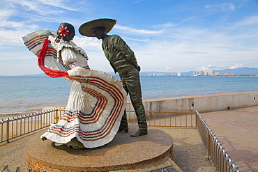 Statues on Promenade, Downtown, Puerto Vallarta, Jalisco, Mexico, North America