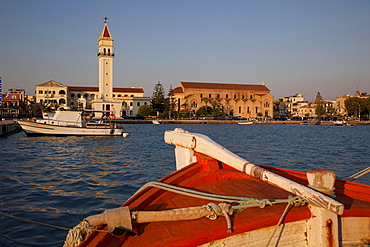 Agios Dionyssios Church and harbour, Zakynthos Town, Zakynthos, Ionian Islands, Greek Islands, Greece, Europe