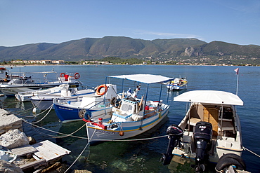 Fishing boats in the harbour, Alykanas, Zakynthos, Ionian Islands, Greek Islands, Greece, Europe