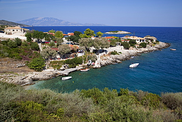 Makrigialos village and Cephalonia Island, Zakynthos, Ionian Islands, Greek Islands, Greece, Europe