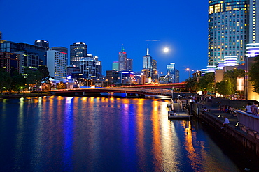 City Skyline from Southbank Promenade, Melbourne, Victoria, Australia, Oceania