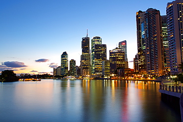 Brisbane River and City at Dusk, Brisbane, Queensland, Australia, Oceania