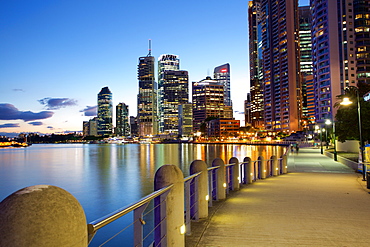 Brisbane River and City at Dusk, Brisbane, Queensland, Australia, Oceania