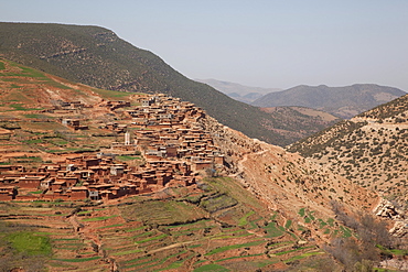 View of Berber Village in the Atlas Mountains, Morocco, North Africa, Africa