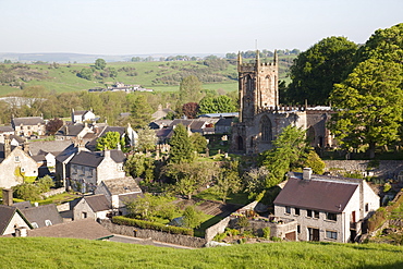 Hartington Village and church, Peak District, Derbyshire, England, United Kingdom, Europe