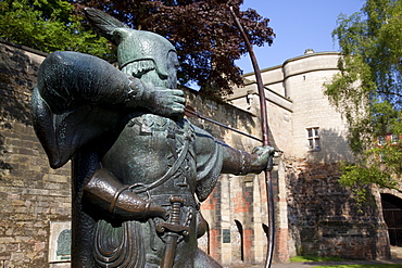 Statue of Robin Hood, Nottingham, Nottinghamshire, England, United Kingdom, Europe