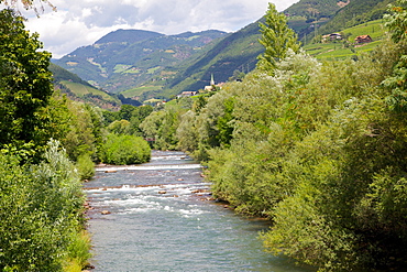 Talfer River from Ponte Talvera, Bolzano, Bolzano Province, Trentino-Alto Adige, Italy, Europe