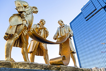 Boulton, Murdoch and Watt Statue, Birmingham, West Midlands, England, United Kingdom, Europe