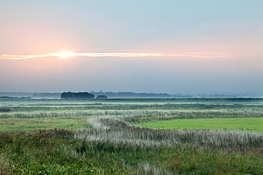 Sunset at Aldeburgh Marshes, Suffolk, England, United Kingdom, Europe