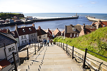 The 199 Steps in Whitby, North Yorkshire, England, United Kingdom, Europe