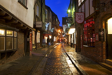 The Shambles at Christmas, York, Yorkshire, England, United Kingdom, Europe