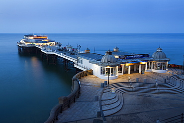 Cromer Pier at dusk, Cromer, Norfolk, England, United Kingdom, Europe