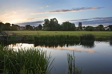 Sudbury Water Meadows at dawn, Sudbury, Suffolk, England, United Kingdom, Europe