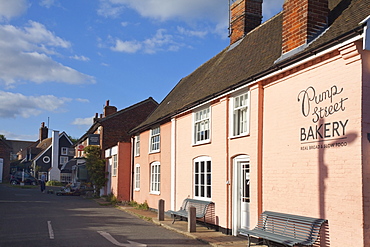 Bakery in a Suffolk Pink building on Pump Street, Orford, Suffolk, England, United Kingdom, Europe