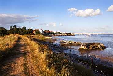 Track by the River at Orford Quay, Orford, Suffolk, England, United Kingdom, Europe 