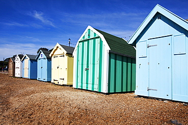 Beach huts at Felixstowe, Suffolk, England, United Kingdom, Europe 