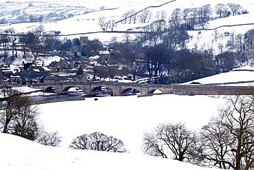 Burnsall in winter, Wharfedale, Yorkshire, England, United Kingdom, Europe 