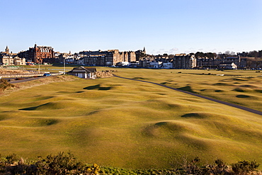 St. Andrews from the Clubhouse, Fife, Scotland, United Kingdom, Europe