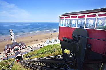 Saltburn Cliff Tramway showing Water Balancing Mechamism, Saltburn by the Sea, Redcar and Cleveland, North Yorkshire, Yorkshire, England, United Kingdom, Europe 