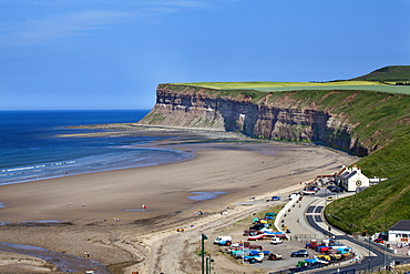 Beach and Huntcliff at Saltburn by the Sea, Redcar and Cleveland, North Yorkshire, Yorkshire, England, United Kingdom, Europe 