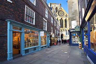 York Minster from Minster Gate, York, Yorkshire, England, United Kingdom, Europe