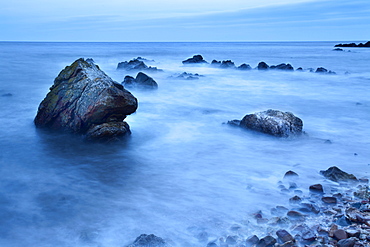 Rocks and sea on the Fife Coast near St. Andrews, Fife, Scotland, United Kingdom, Europe 