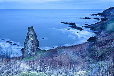 Rock Stack on the Fife Coast near St. Andrews, Fife, Scotland, United Kingdom, Europe 